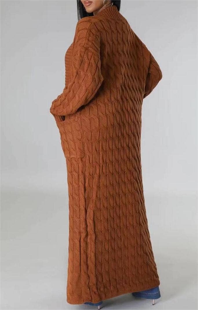 Rosa Clothing - Wholesale Cardigan - Women's - Multicolored Long coat knit cardigan7