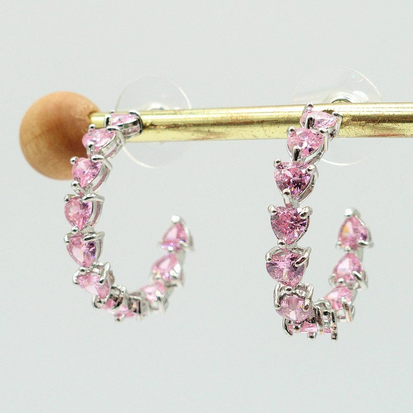 Daemon srls – wholesale Hoop-örhängen – CHERIE - HOOPS 2,5 cm - örhängen med hjärtformade zirkoner0