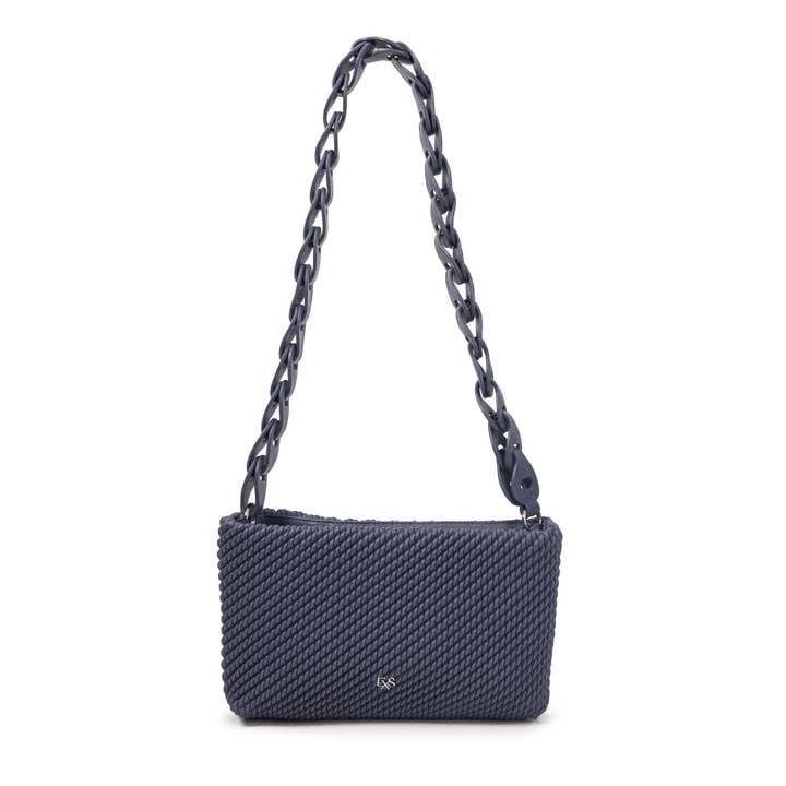 Mika blue-grey vegan leather shoulder bag for wholesale by Excess Paris