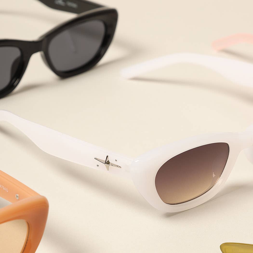 12 OLIKA FÄRGER Damsolglasögon med trendiga kattögon för wholesale på Faire9