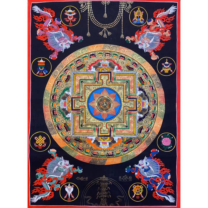 Om Mantra Mandala Thangka för wholesale av Art Of Tibet