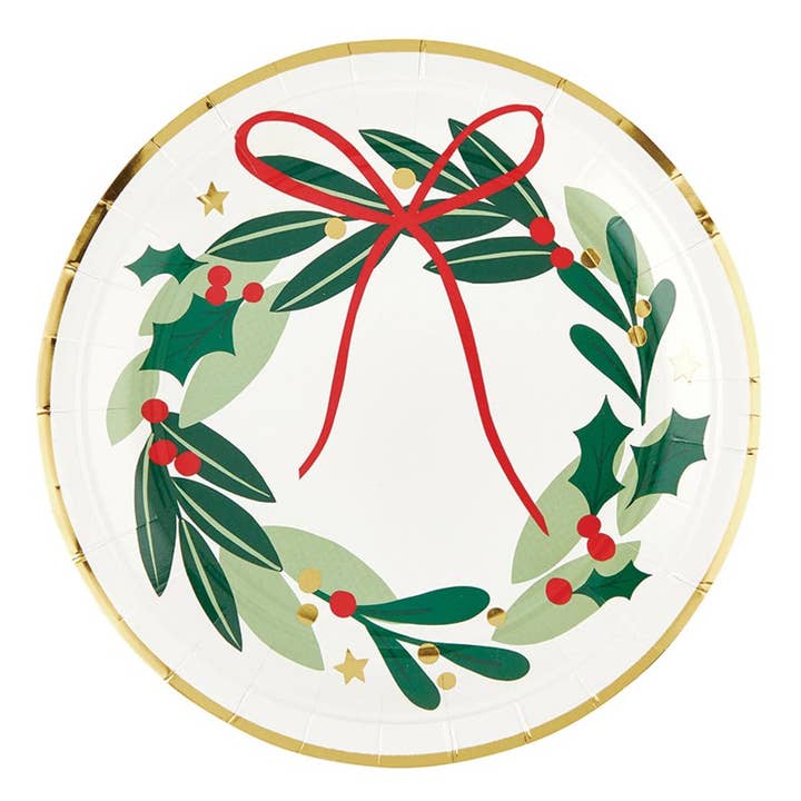 Foil Paper Plate - Wreath for wholesale by Slant Collections by Creative Brands