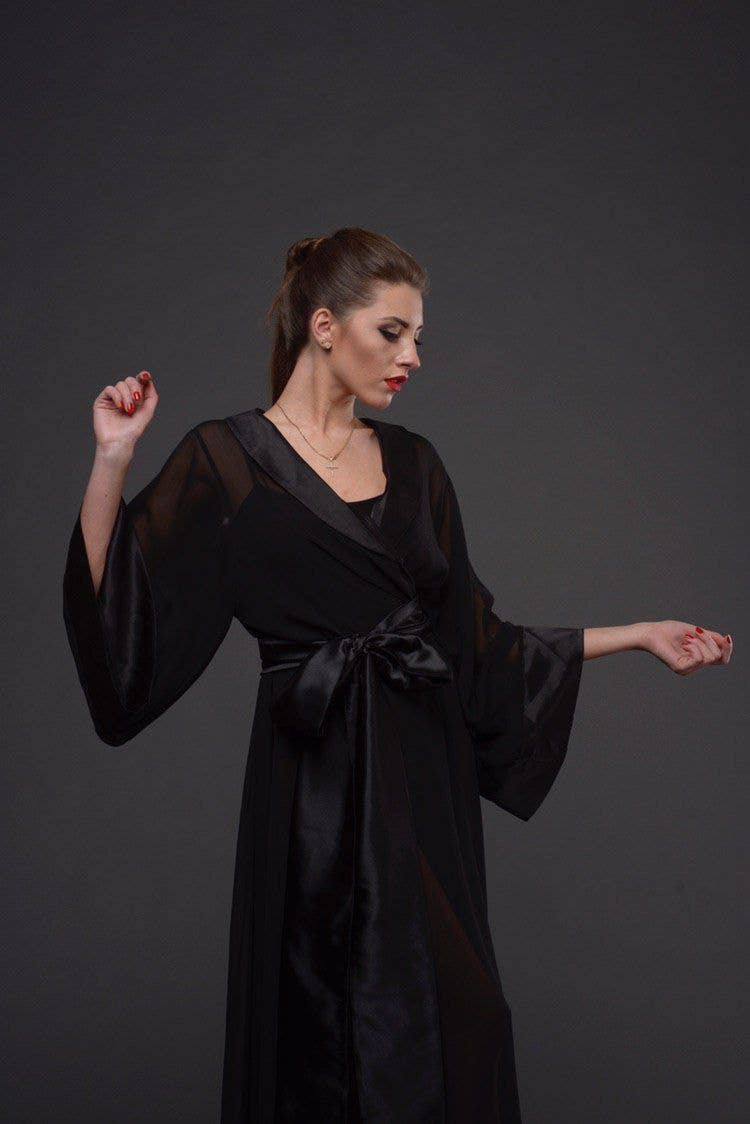Angie's Showroom - Wholesale Robe - Women's - Chiffon Kimono Long Robe1