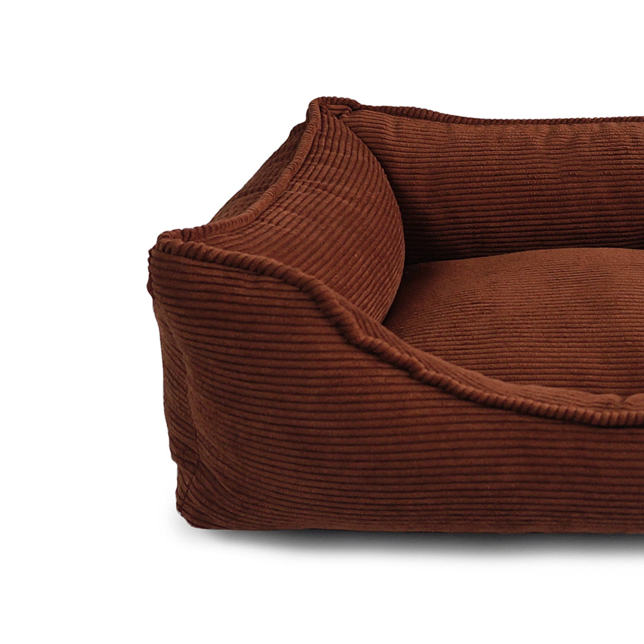 BAGANE – Großhandel Haustierbett – Katze/Hund – Bastille - Orthopädisches Hundebett aus rostfarbenem Cord5