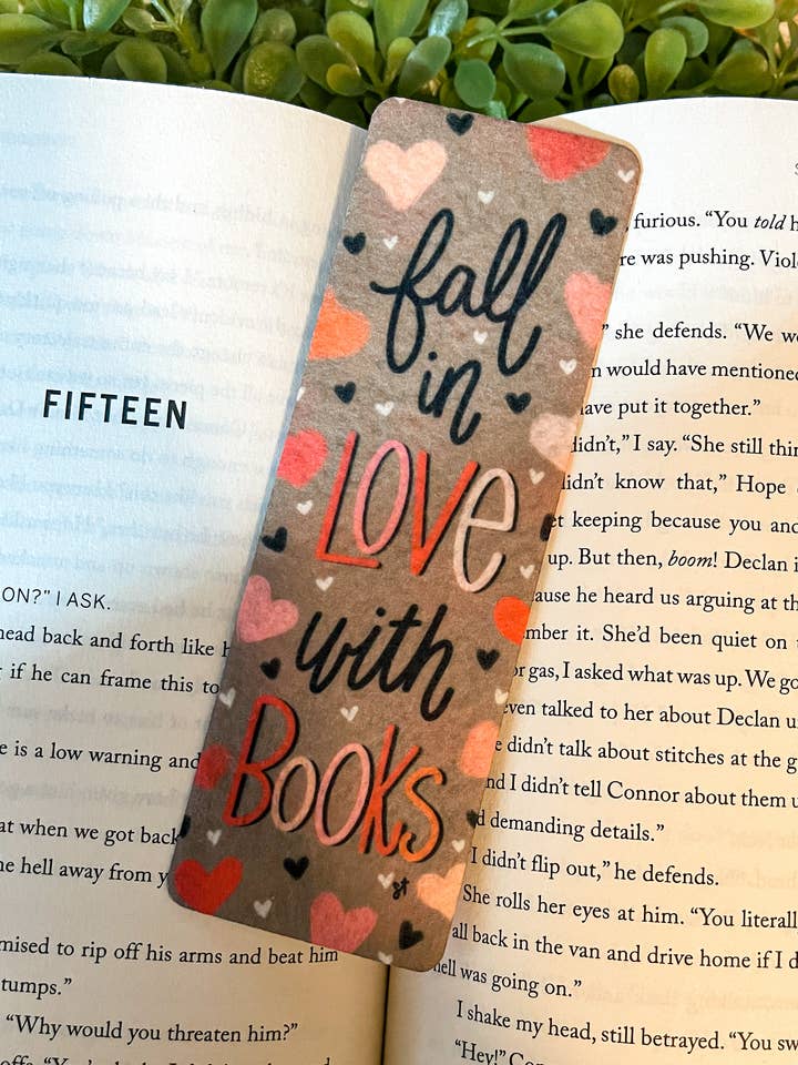 Fall in Love with Books Bookmark for wholesale by Sharp Thoughtlings