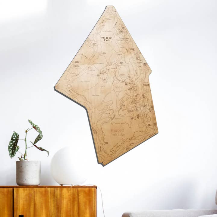 Prospect Park, Brooklyn Wood Map for wholesale by Meridian Maps