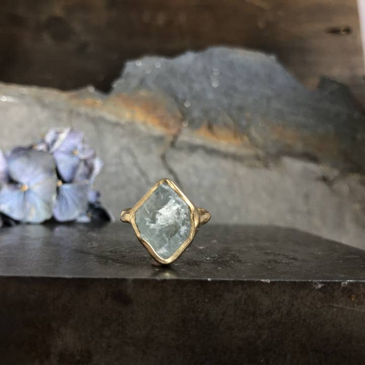 Anillo Guardian - Aguamarina para venta al por mayor de Emilie Shapiro Jewelry