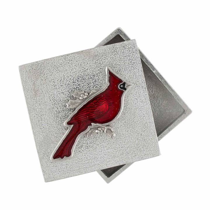 Cardinal Treasure Box for wholesale by Danforth Pewter