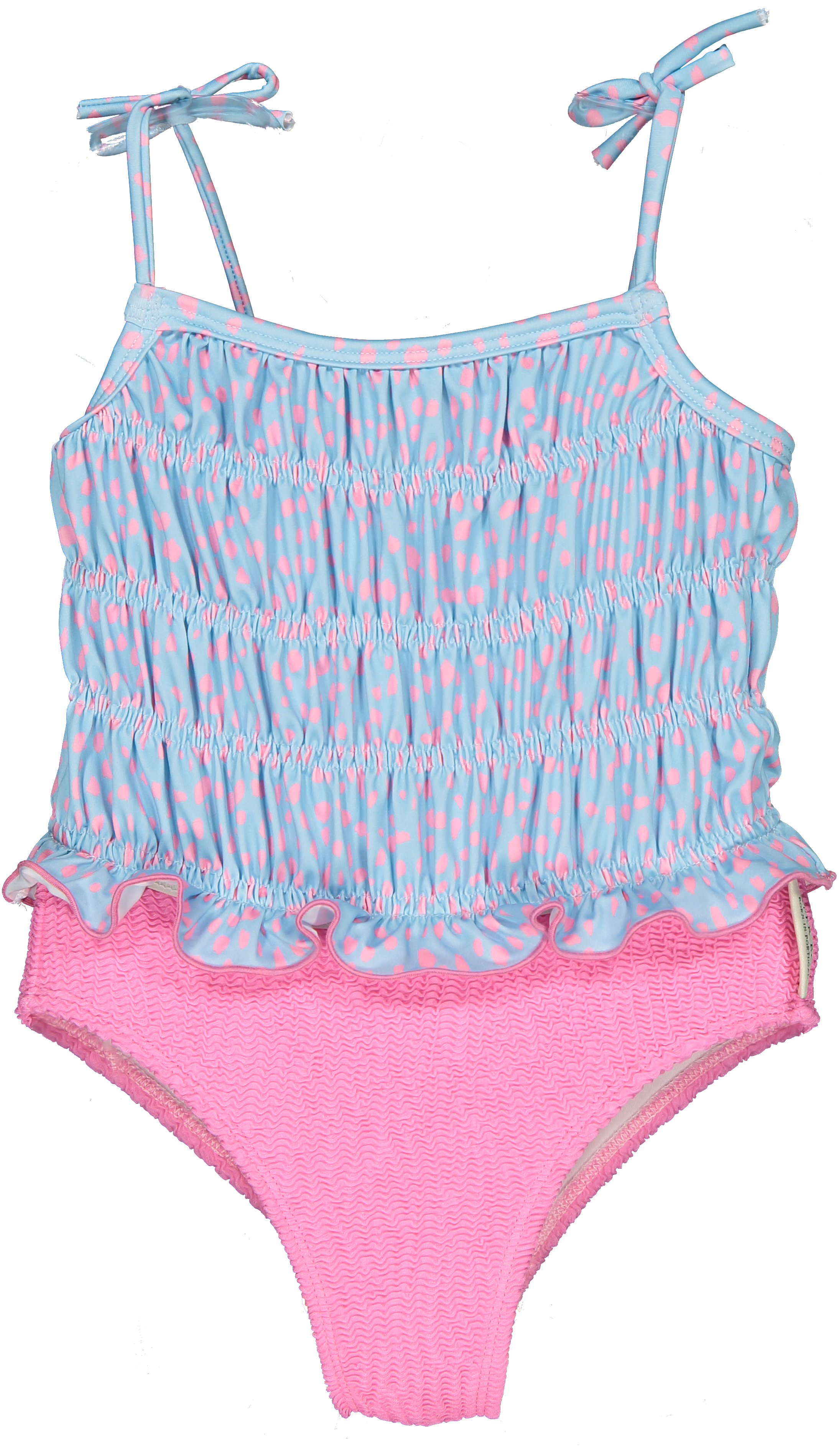 Paperboat – Engroshandel Badedragt - Børn – Badedragt til piger med lyserøde prikker og flæser4