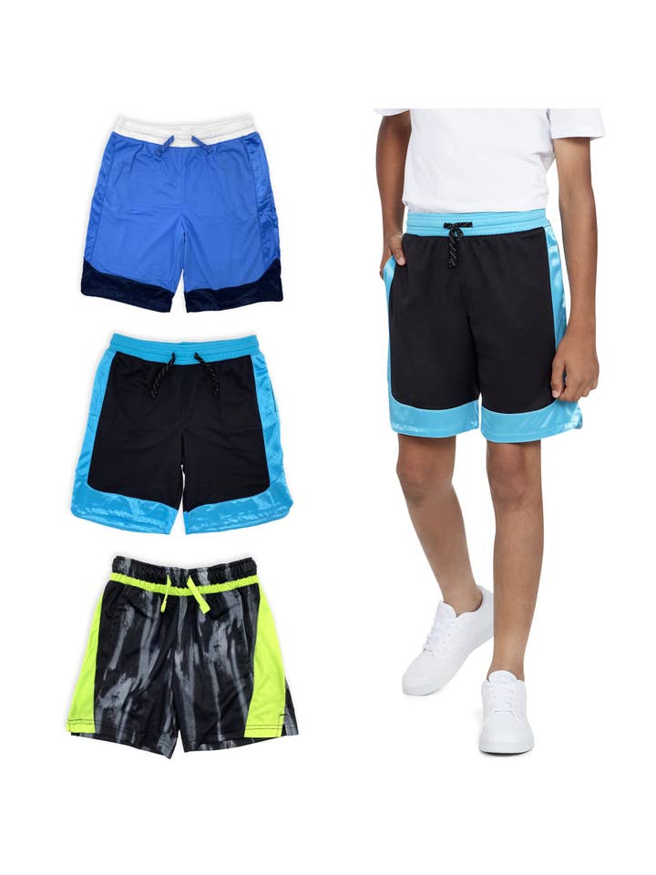 I-Wear Brands - Wholesale Athletic shorts – Kids - 3, 4, 5, Pack Boy's Basketball Shorts With Pockets20