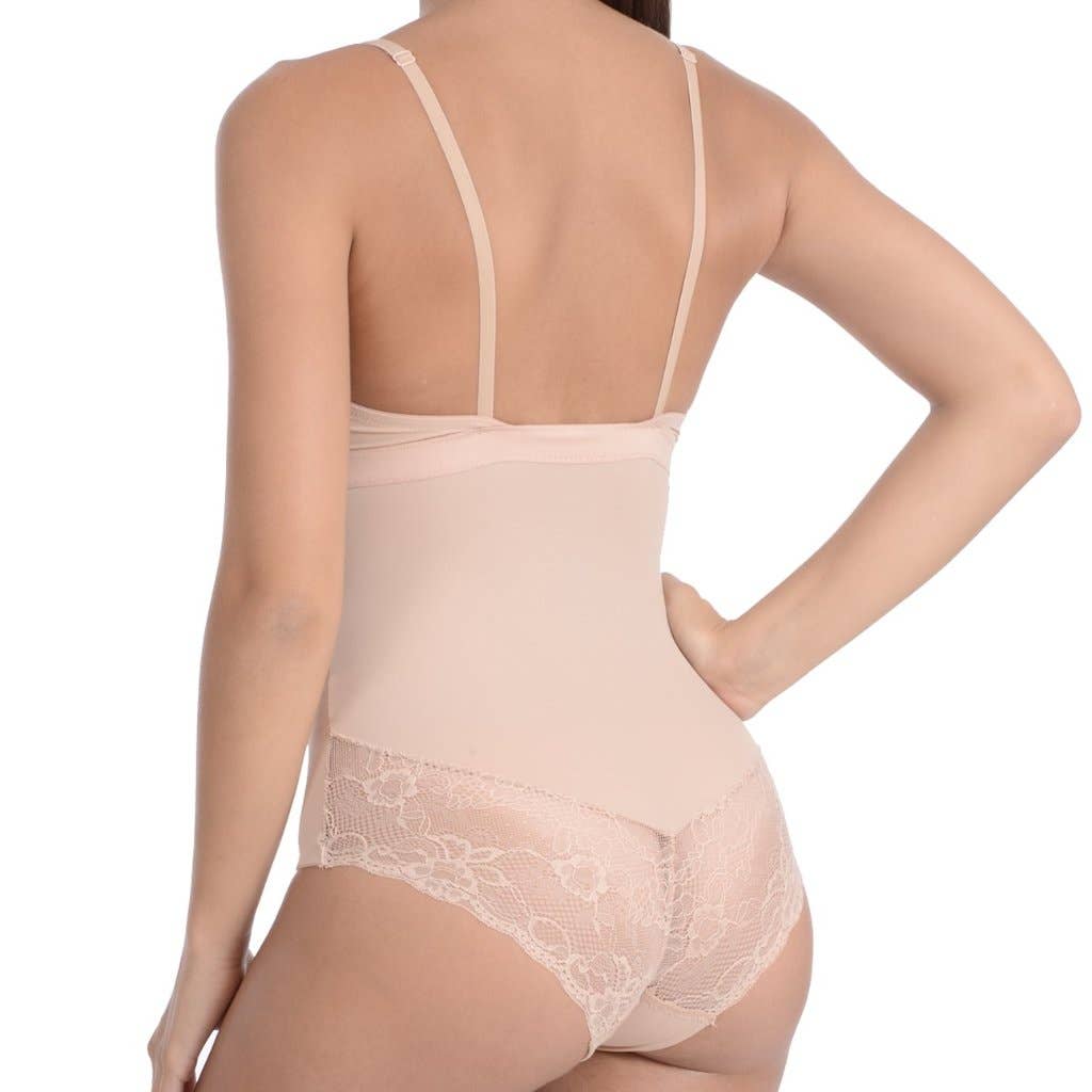 Naakt Lingerie look full bodysuit shaper met mooie kanten details nude voor groothandel op Faire1