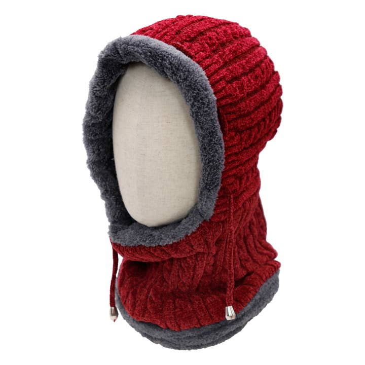 Cap Zone - Wholesale Balaclava - Women's - Velvety Chenille Knitted Sherpa Fleece Balaclava10