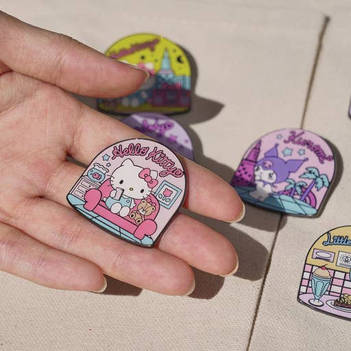 K_Wonderland - Wholesale Lapel Pin/Button - Sanrio Character pins Badge Random Egg Box-24Pcs Limited