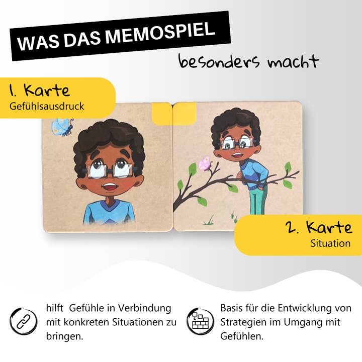 HANNIline - Wholesale Learning Cards - Kids & Baby - Emotional memo game (3-7 years) | 30 soulful cards2