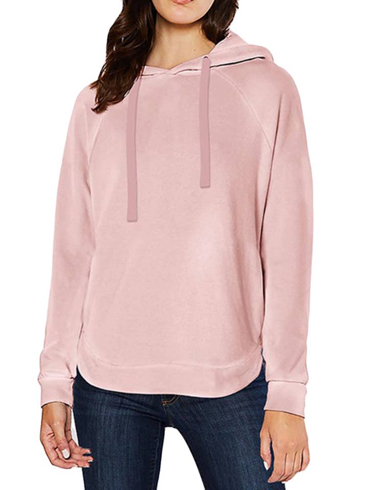 Vanilla Monkey - Wholesale Hoodie - Women's - Wave Washed Fleece Hoodie With Curved Hem