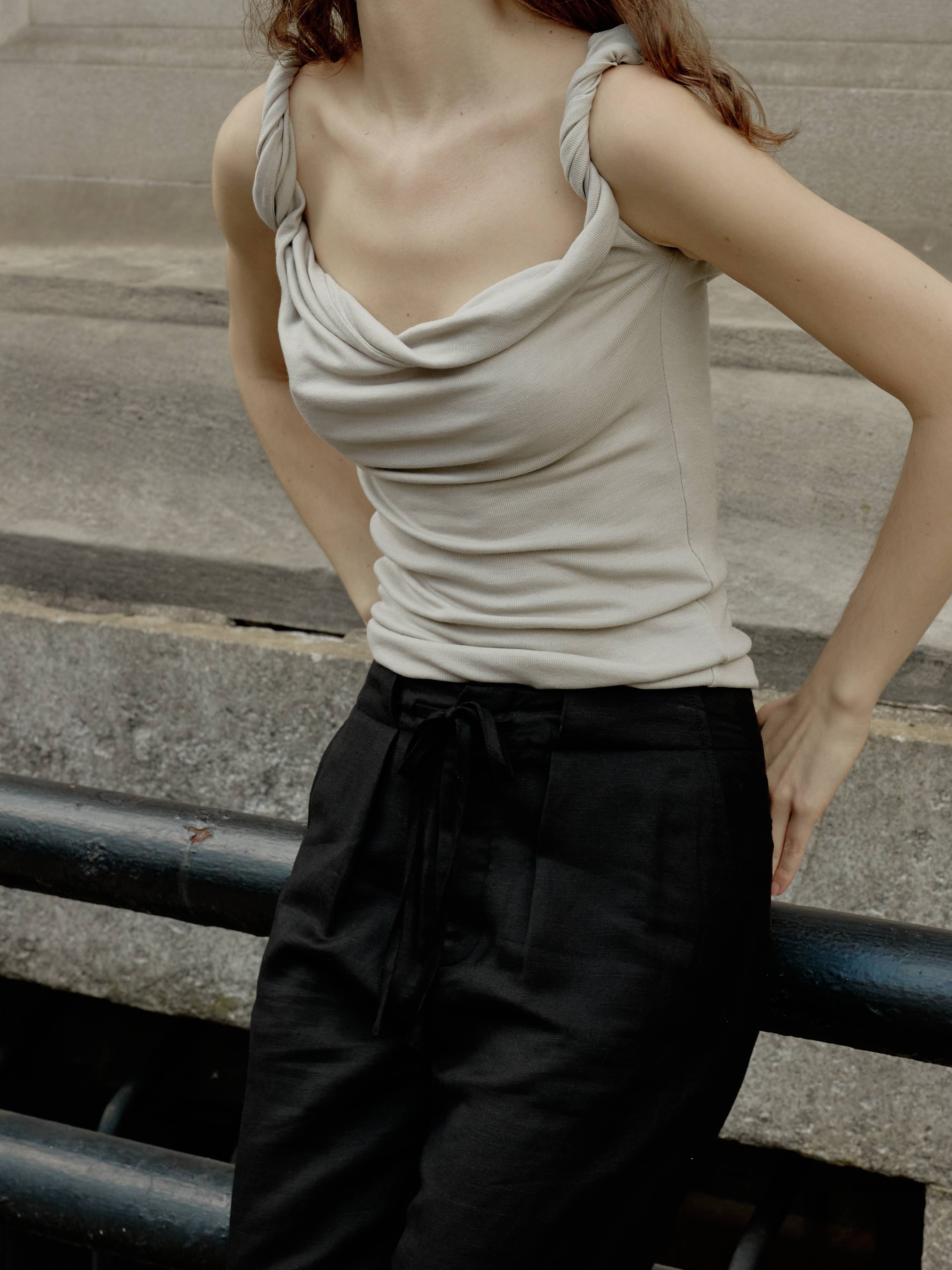 MOD REF - Wholesale Blouse - Women's - The Alix Top | Twisted Off the Shoulder Tank Top17