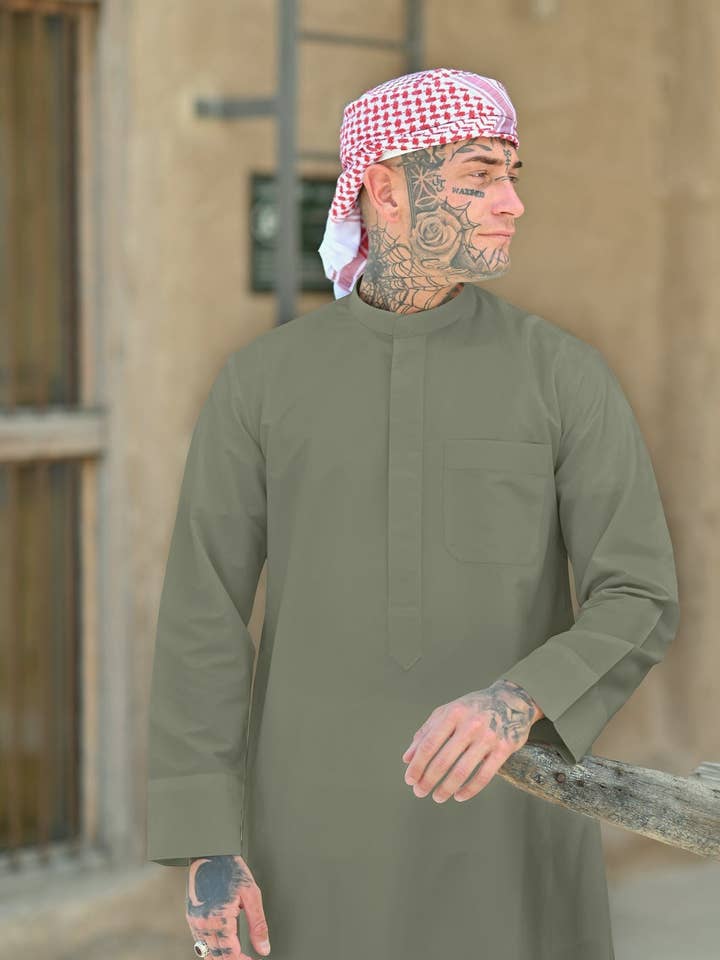 Kuwaiti Thobe für Herren Smaragdgrün für den Großhandel von MY LITTLE JUBBA