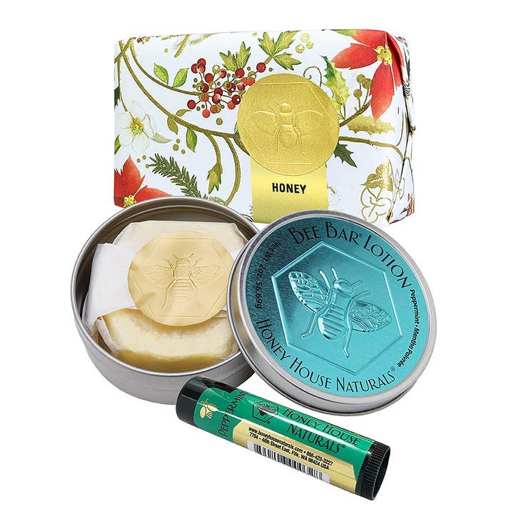 Holiday 3 Piece Soap Gift Set for wholesale by Honey House Naturals