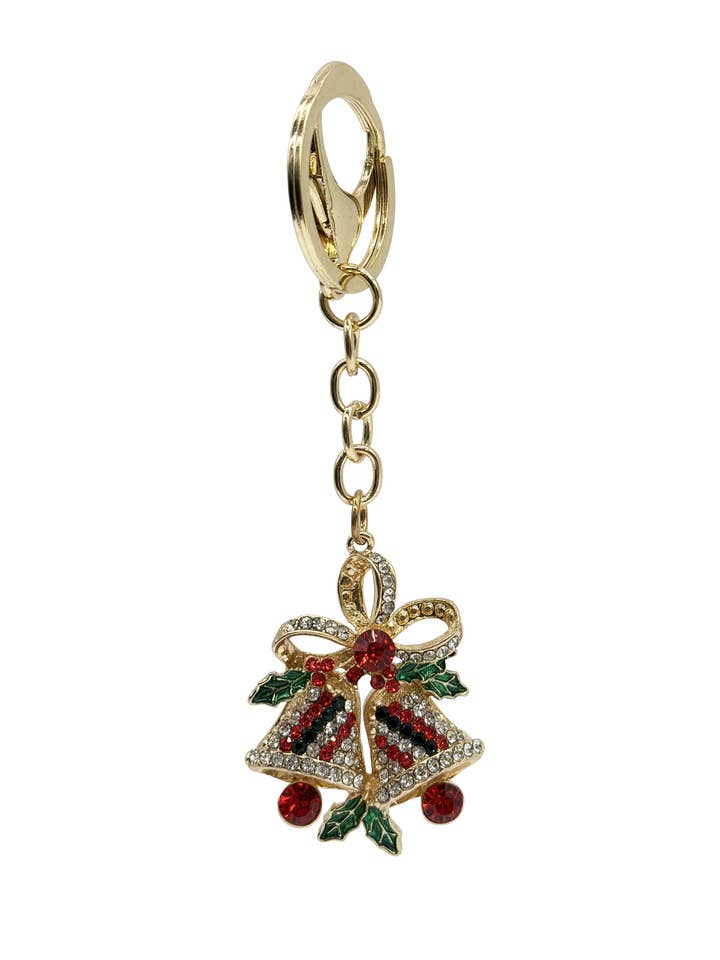 Christmas Bells Diamante Keyring for wholesale by Wildtouch