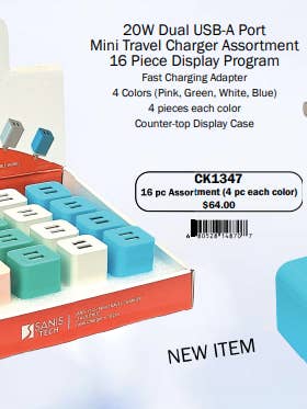 TRAVEL ADAPTER 10W DUAL USA-A PORT for wholesale by sanis enterprises, inc