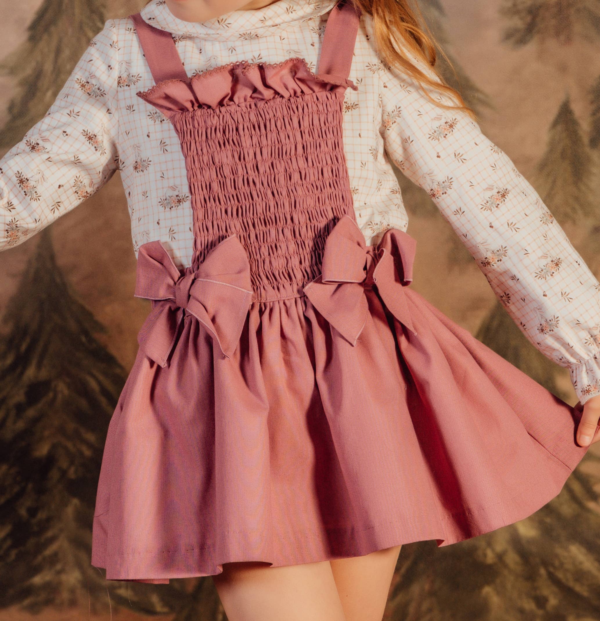 BABINE-ROINSAL - Venta al por mayor Vestido - Niños - 2412220 Falda peto de niña con fruncido y moñas0