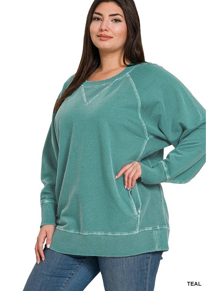 Vanilla Monkey - Wholesale Sweatshirt - Women's - Plus Pigment Dyed French Terry Pullover13