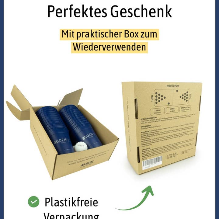 Boozie's - Wholesale Disposable Cup - Set of 22 BeerPong Mugs incl. 3 BeerPong Balls - Deep Ocean Blue4