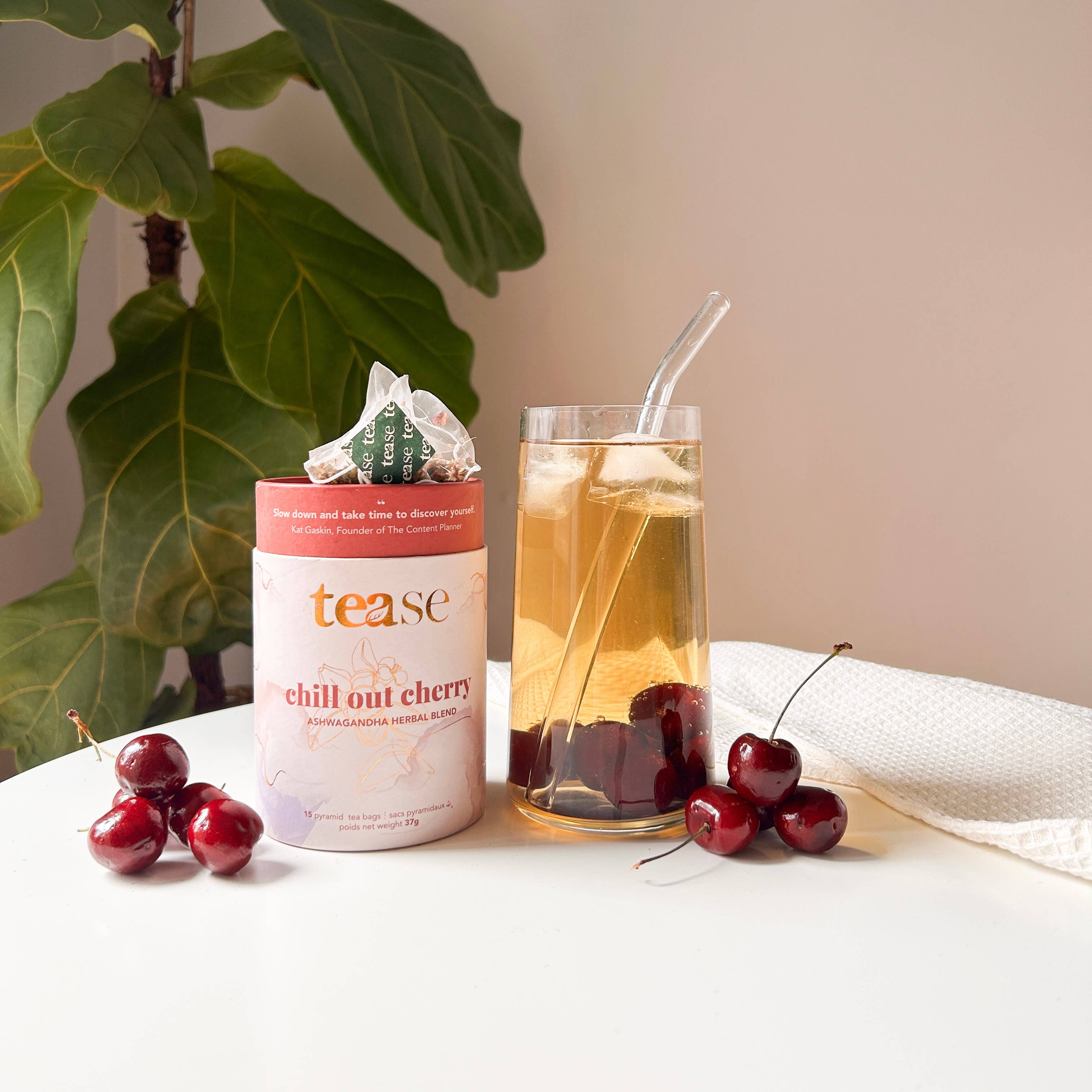 Tease | Wellness Tea Blends + Accessories - Wholesale Health/Detox Tea - Chill Out Cherry Ashwagandha Mushroom Adaptogen Tea Blend1