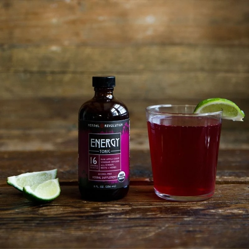 Herbal Revolution Farm + Apothecary - Wholesale Wellness Juice/Tonic - Energy Tonic: Raw ACV w/Mother, Beets, Daily Energy Support 5