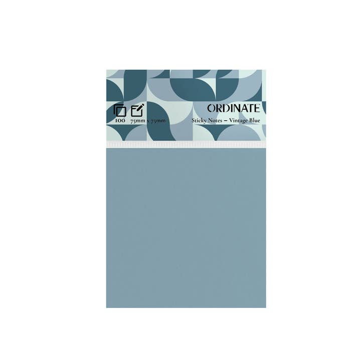 Vintage Blue Sticky Notes 75mm x 75mm/100 sheets per pad for wholesale by Ordinate