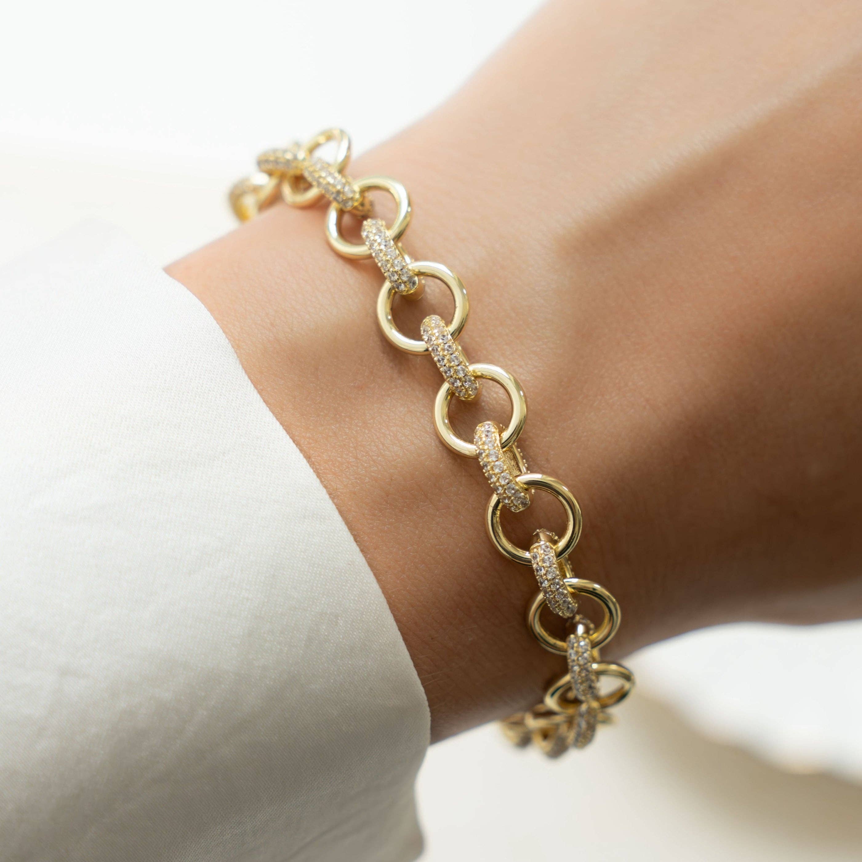 Sami Jewels - Wholesale Schakelarmband - Ronde Pave Link-armband1