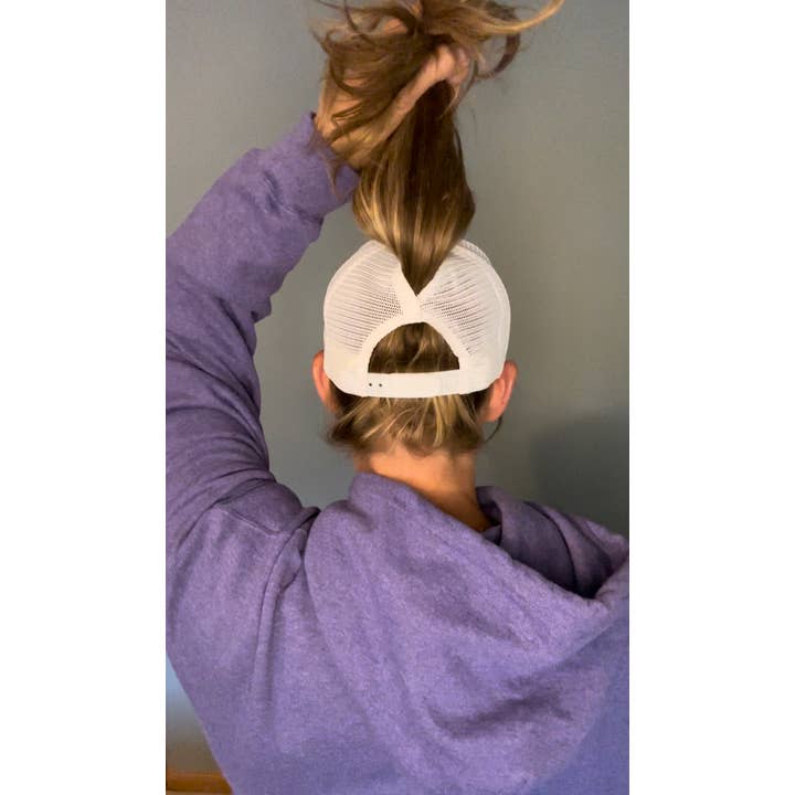 Small Town Clothing Company - Wholesale Ponytail Cap - Women's - Vikings White Leopard Ponytail Hat2