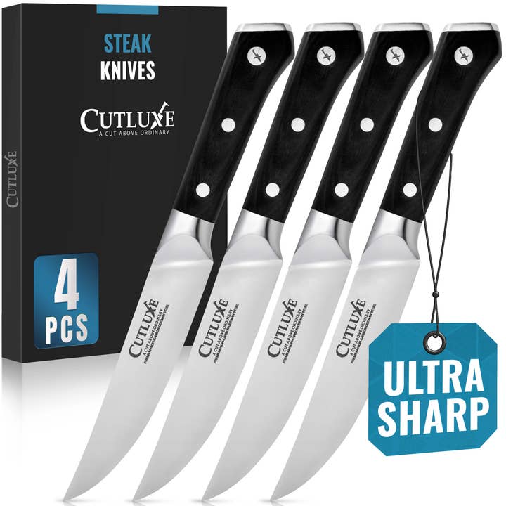 Cutluxe - Vente Sets de couteaux - Set de Couteaux à Steak Straight Edge | Série Artisan