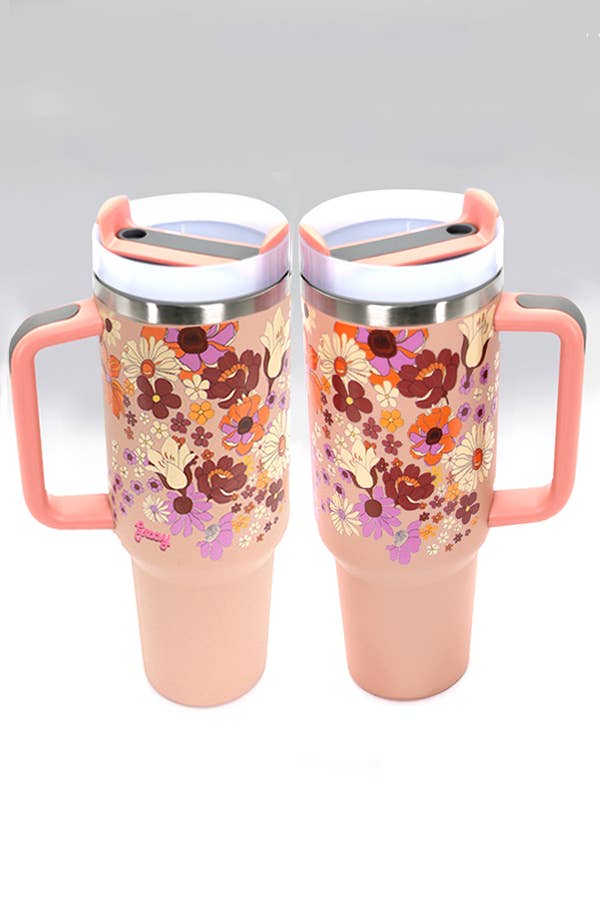 JOSSLYN by wall to wall - Wholesale Insulated Mug/Tumbler - 40oz STAINLESS STEEL TUMBLER FLOWER11