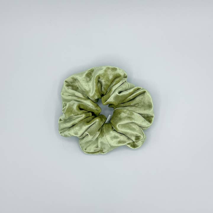 Wild Rose Accessories - Wholesale Scrunchie - Women’s - Pea Green Velvet Scrunchie 2
