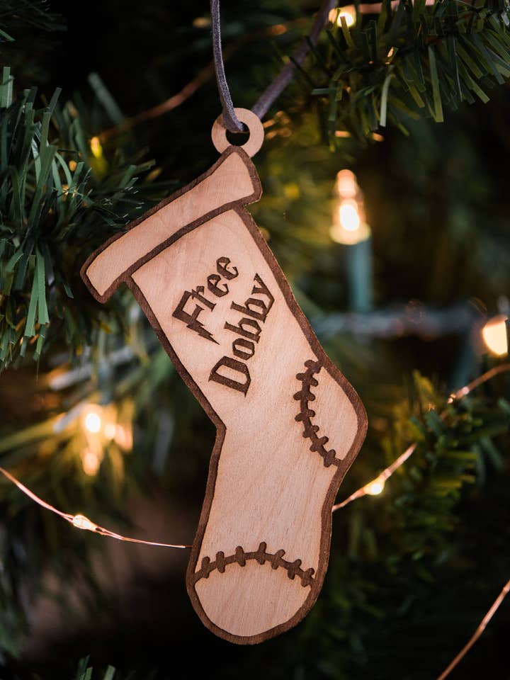 Free Dobby - Harry Potter Inspired Wooden Ornament for wholesale by Emberglow Gaming