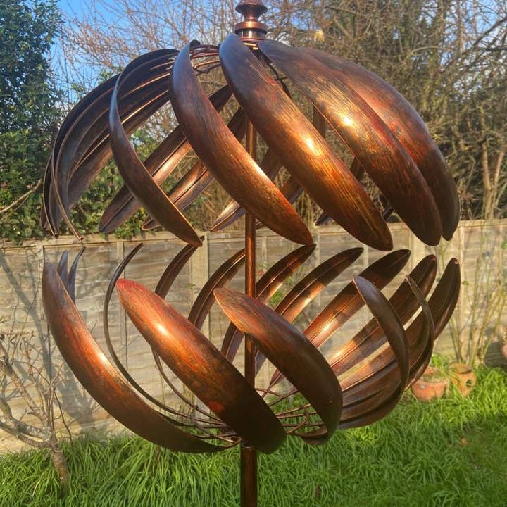 Marissa's Gifts - Wholesale Wind Spinner - Kenwood Burnished Gold Garden Wind Sculpture Spinner