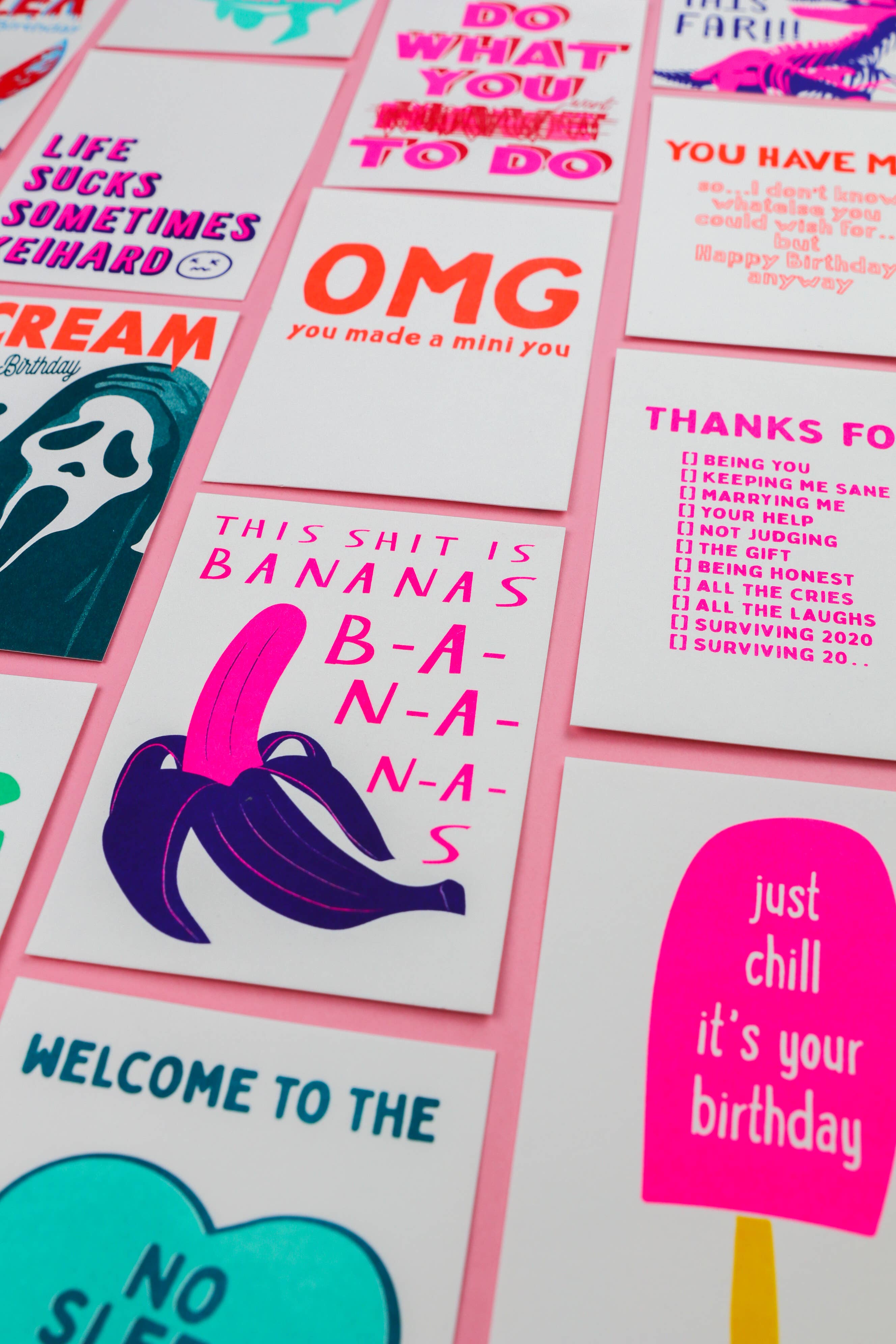 Studio Inktvis - Wholesale Thank You Card - Thanks for being you, marrying me, risograph postcard6