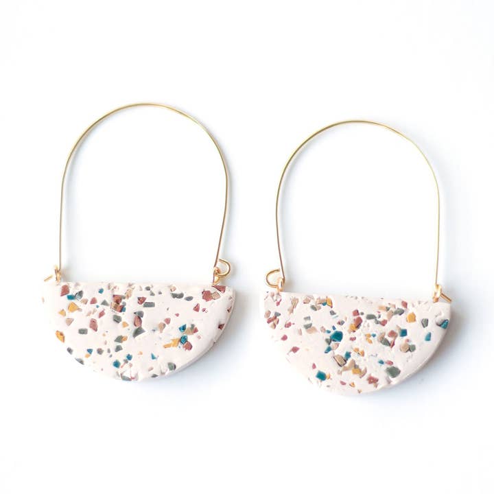 Terrazzo Arch Hoop Earrings for wholesale by Simplee Made Designs