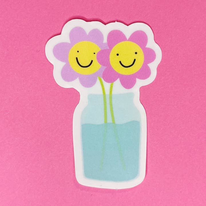 Lydia Southgate - Vente Autocollant - Autocollant en vinyle transparent en forme de fleurs/Joli autocollant0