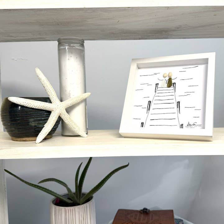 Back Bay Designs - Wholesale Art Print - Dockside MINI - Sea Glass Art - 6x6 Framed1