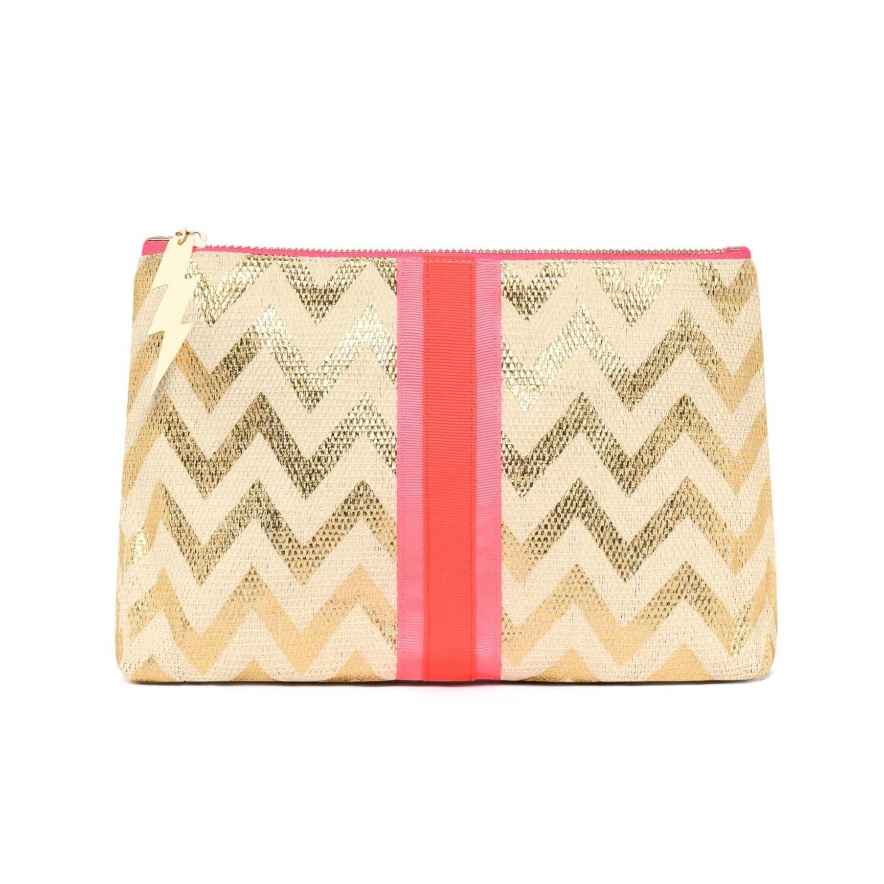 Cockatoo - Vendita all'ingrosso Pochette - Donna - POCHETTE A ZIG ZAG DORATA