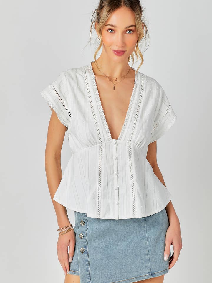 BABY PINK – Engroshandel Strikket top - Dame – Blondekombination Peplum Top9