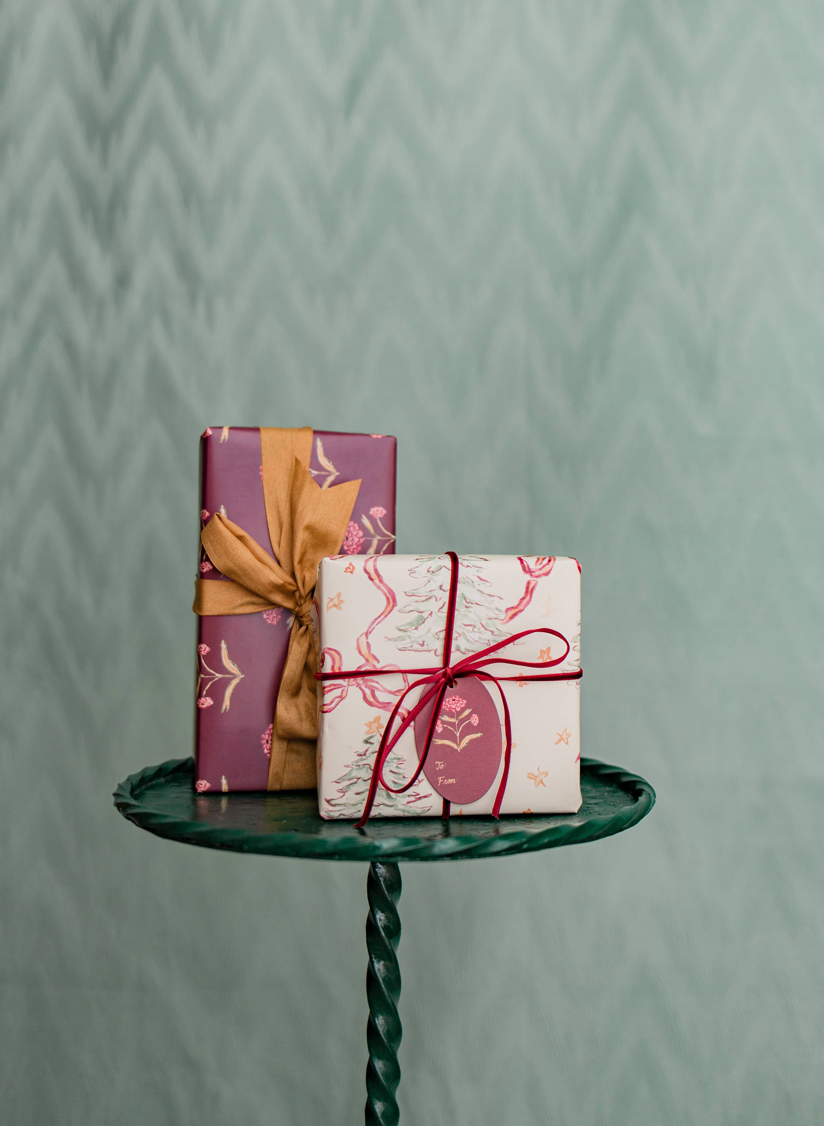 The Illustrated Life - Wholesale Flat Wrap - Zinnia Block Print Gift Wrap Sheets3