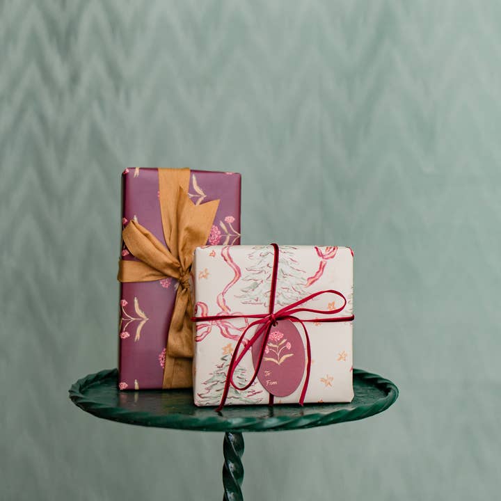 The Illustrated Life - Wholesale Flat Wrap - Zinnia Block Print Gift Wrap Sheets3