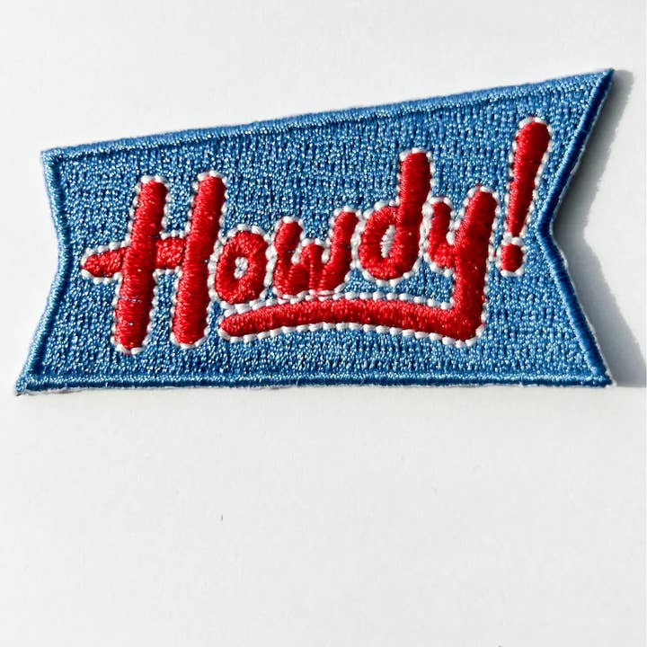 Field Trip Threads - Wholesale Patch - Blue Howdy Iron On Patch for Trucker Hats Western Cowgirl
