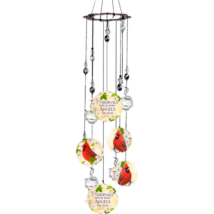 Cardinals Appear Wind Chime for wholesale by Spoontiques, Inc