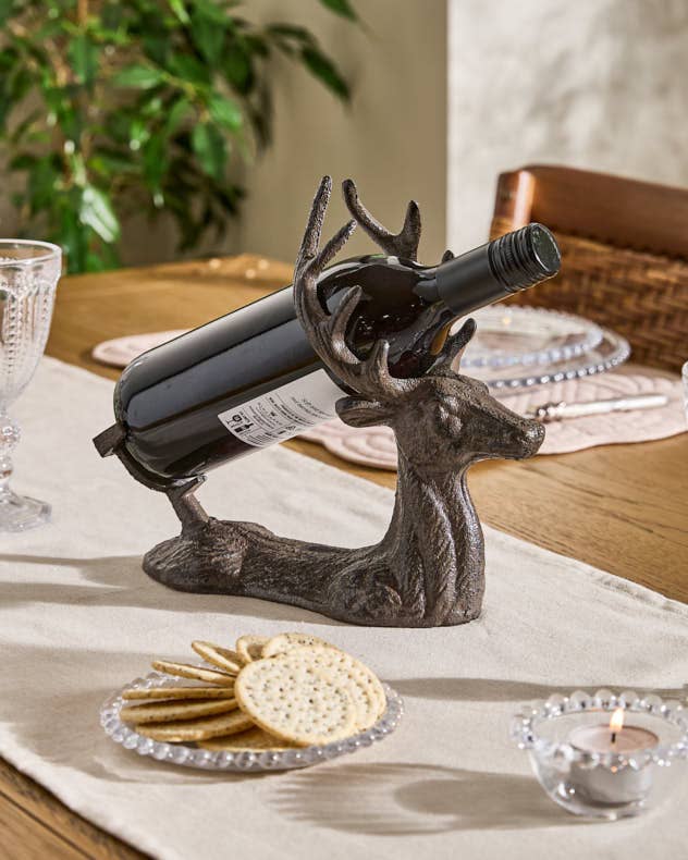 Dibor – wholesale Bottle rack/holder – Cast Iron Stag Wine Bottle Holder1