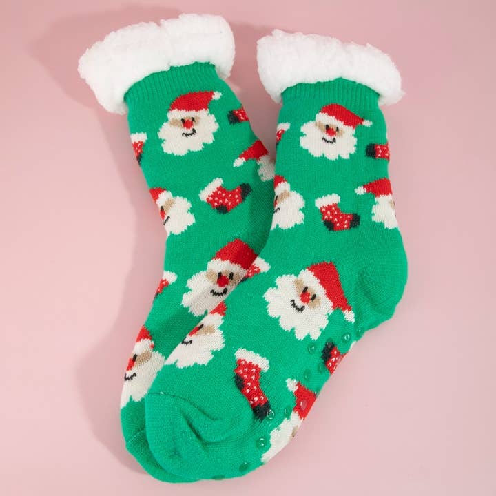 MULTI Santa Claus Christmas Theme Thick Warm Socks for wholesale on Faire