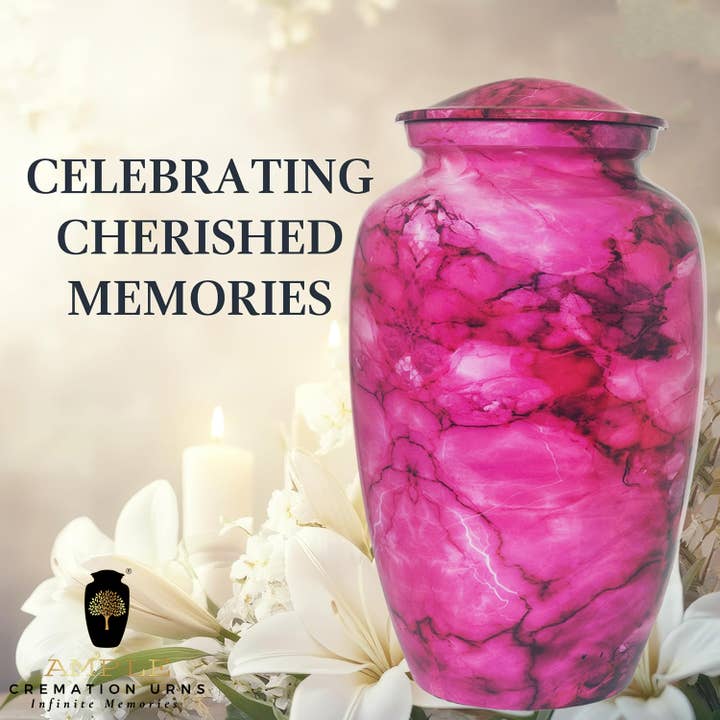 Ample Cremation Urns - Vente Urnes - Belles urnes funéraires roses faites à la main pour cendres humaines5